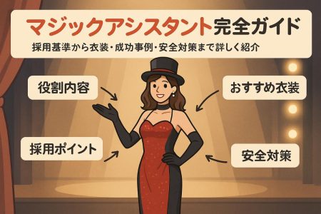 マジックショーアシスタントの役割と衣装選び完全ガイド｜採用・成功事例・安全対策も解説